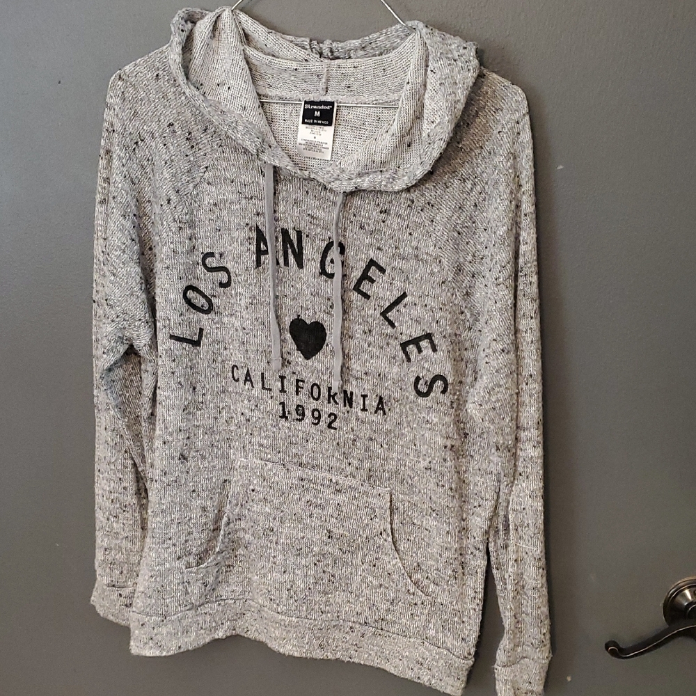 Stranded Gray Sweater Soft Knit Casual